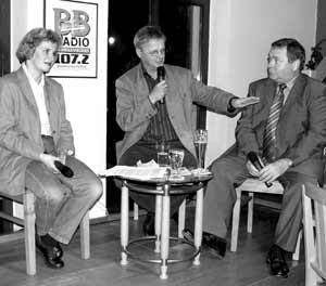 Dr. Martina Münch, Fritz-Rudolf Holaschke (r.) und Moderator Jürgen Heinrich