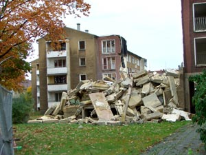 Abrissarbeiten in der Sielower Landstraße