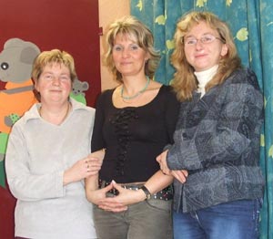 Erzieherin Ute Banhagel, Kita-Leiterin Angela Fürstmann und die stellvertretende Leiterin Birgit Taffelt (v.l.n.r)