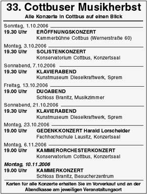 33. Cottbuser Musikherbst