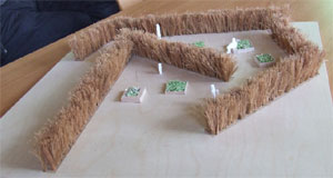 Das Modell der Schilfgärten mit dazwischen liegenden Hochbeeten