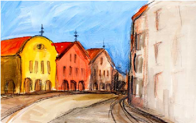 Die Drei Gleichen Acryl auf Papier / 2005 / 36 x 48 cm