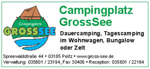 Campingplatz GrossSee, Tel.: 035601/23194