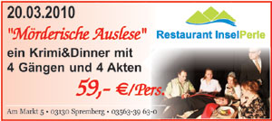 Restaurant InselPerle, Telefon: 03563 - 39 63-0