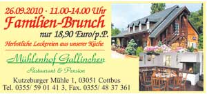 Mühlenhof Gallinchen, Tel.: 0355/5901413