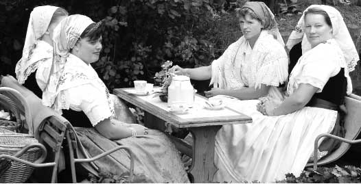 In Leipe findet der Radler Bilderbuch-Spreewald. Wer Glück hat, kommt zum Kahnkorso oder zu einem der anderen Feste und trifft die Frauen in den unterschiedlichen Trachten im Kahn. Die Hände legen sie sonst nur selten in den Schoß 