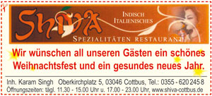 Shiva - Spezialitätenrestaurant, Tel.: 0355 - 620 245 8